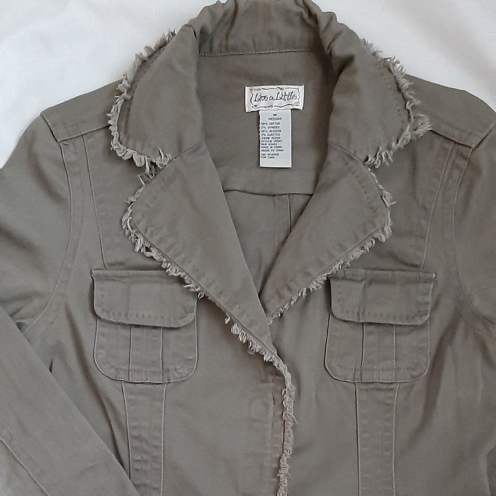 Live a Little Women`s Boho Raw Edge Jacket (M) - Picture 4 of 15